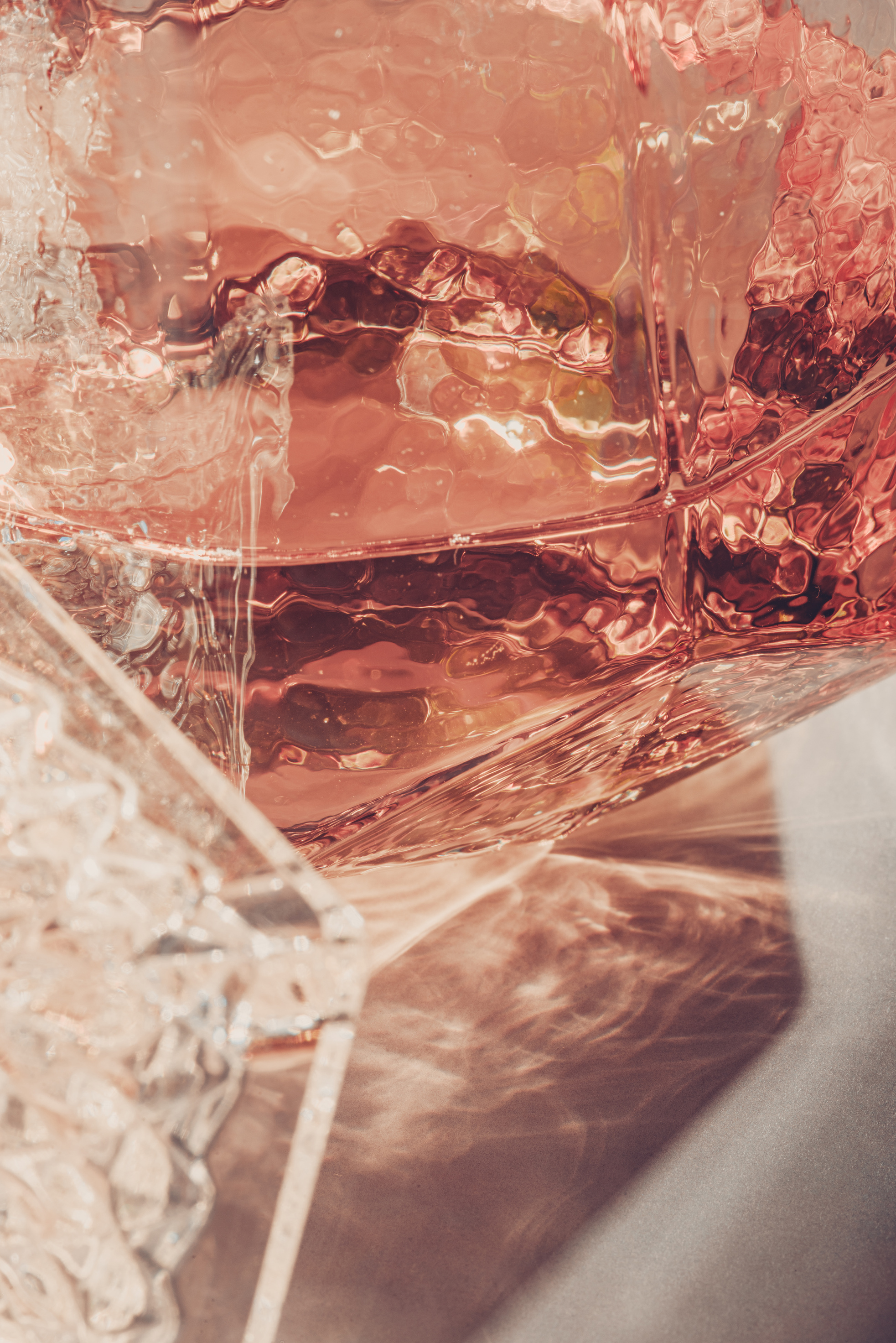 Glass with Reflections on Table